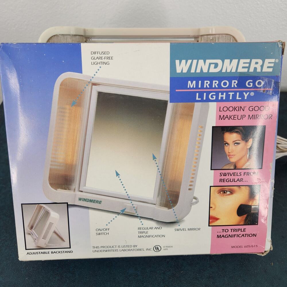 VTG Windmere Mirror Go Lightly Compact Design Vanity Working 80s